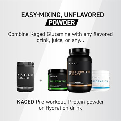 Unflavored Kaged Muscle Glutamine powder texture