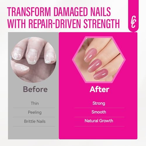 Extra strong nail growth treatment formula in dusty rose tint