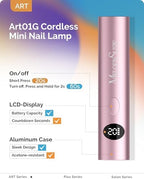 MelodySusie mini LED flash cure nail lamp showing LCD display screen