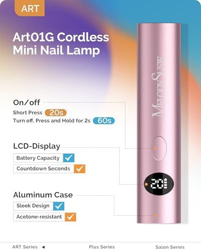 MelodySusie ART01G cordless gel x nail lamp for flash curing