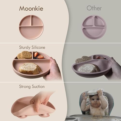 Top view of Moonkie silicone plates 2 pack