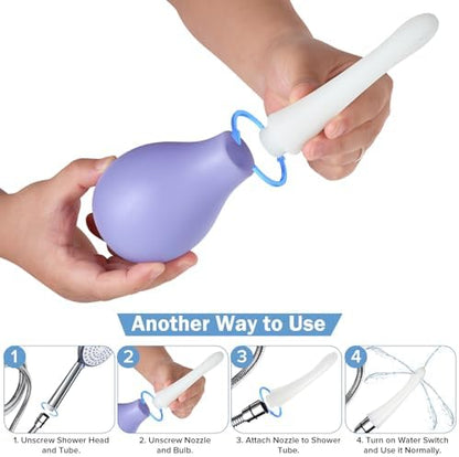Close up of the flexible medical-grade silicone nozzle on the SewXew enema system.