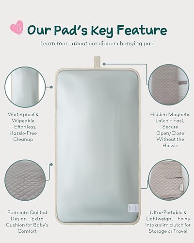 Close up of soft quilted fabric on Lily Miles diaper changing station
