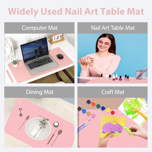 Professional nail technician workspace featuring Chiplesier manicure mat