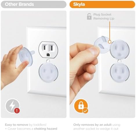 Clear plastic electrical socket protectors for child safety