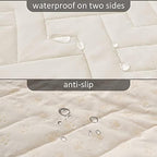 Fuguitex waterproof pet mat protecting a bedroom mattress