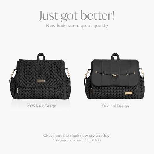 Hannah And Sophia Belle baby diaper bag showing side pockets and gold hardware