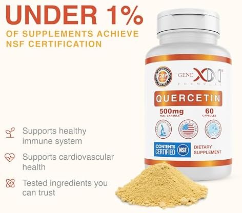 Genex Formulas Quercetin 500mg bottle side angle view