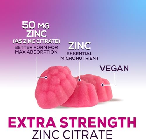 Health Nutrition Naturals vegan and non-GMO zinc supplement gummies in 399.0g bottle