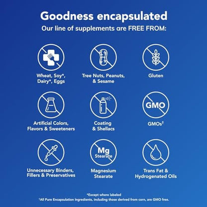 Pure Encapsulations Trace Minerals side panel emphasizing the hypoallergenic, non-GMO, and gluten-free product certifications.