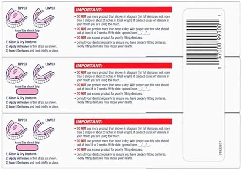 Three tube denture adhesive pack providing weeks of daily full plate stability