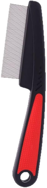 Emily Pets pink plastic grooming rake highlighting the convenient hanging hole and ergonomic rubber grip.