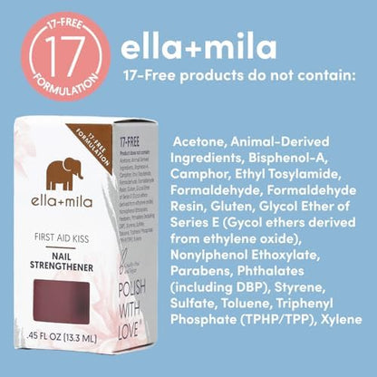 Ella+Mila nail strengthener bottle size 0.45 fluid ounce