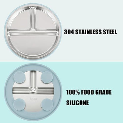 PandaEar stainless steel plates with protective lids