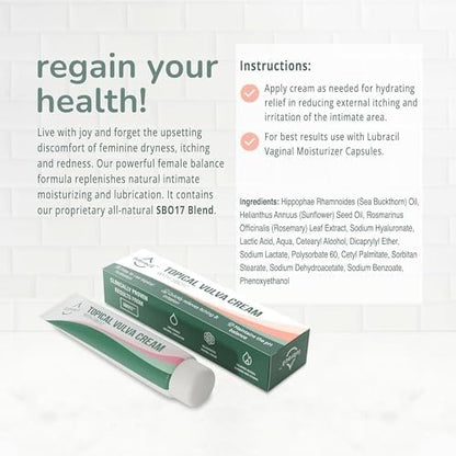Lubracil intimate skin barrier protection cream for menopause symptoms.