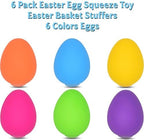 Colorful rubber squeeze toys shaped like easter eggs for sensory play