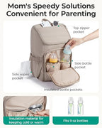 Bagsmart baby changing bag showing wide-open top compartment