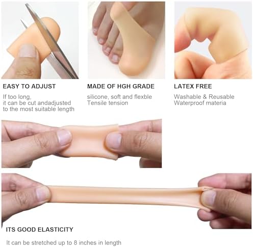 Six premium silicone gel sleeves demonstrating stretchable flexibility