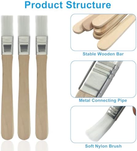 Small paint brushes for walls and edge painting tool laid out in a neat line