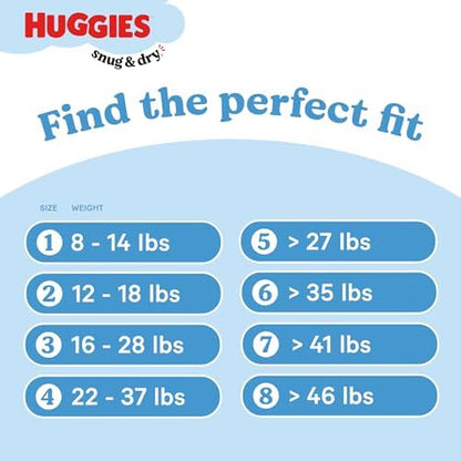 Huggies Size 4 baby diapers box detailing leak protection