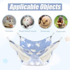 Nuogo sugar glider hanging accessories demonstrating how the hammock maximizes vertical space inside small pet cages.