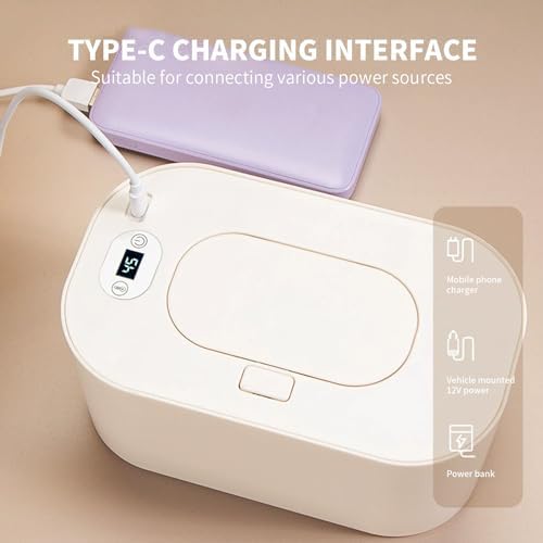 Hebafri wipe warmer with lid open showing wipe storage