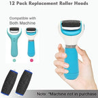 Twelve pack of black and blue electronic pedicure refill heads