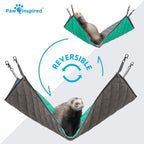 Ferret resting in Paw Inspired hanging fleece hammock