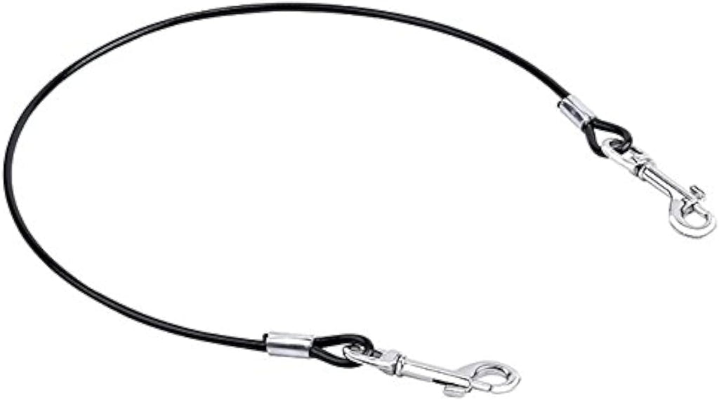 Mogoko Pet Dog Car Seat Belt Restraint, Coated Stainless Steel Chew Proof Dog Vehicle Safety Tether Cable, Double Clip No-Chew Pet Car Leash Lead-16 Inch Black - Image 9