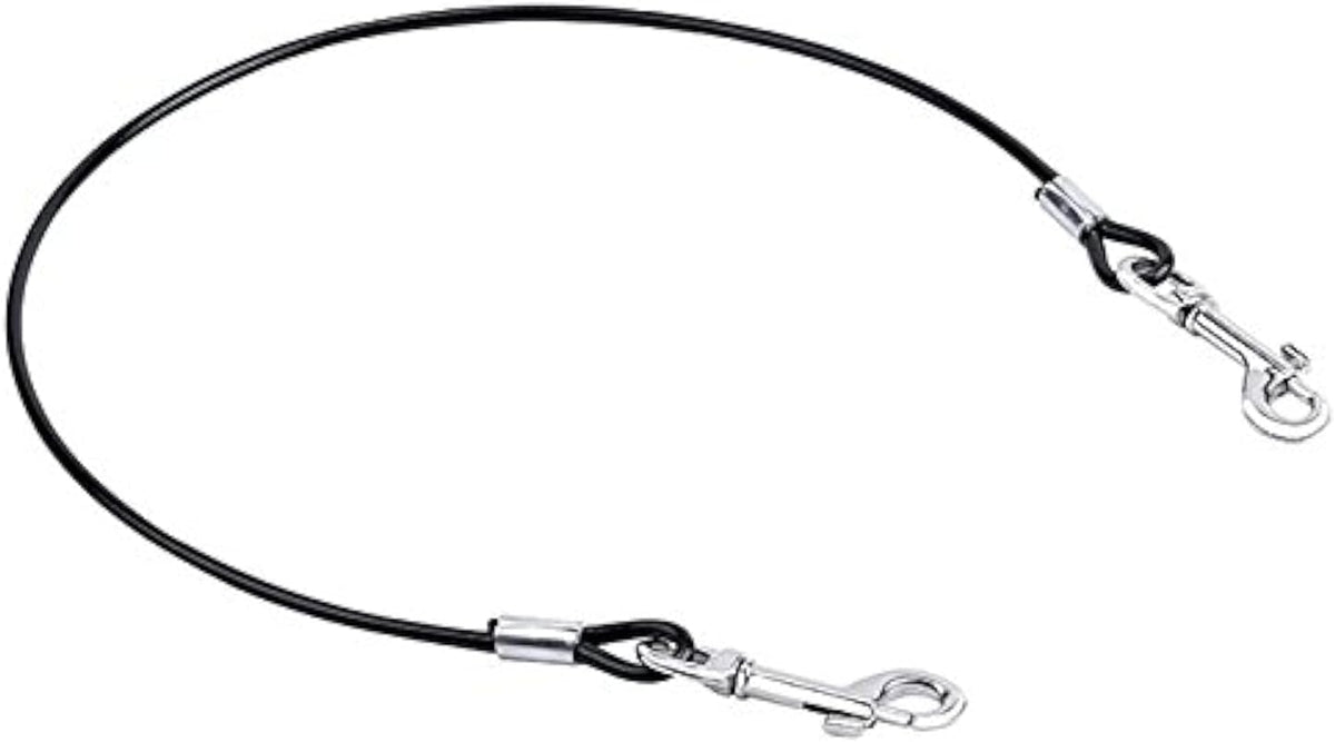 Mogoko Pet Dog Car Seat Belt Restraint, Coated Stainless Steel Chew Proof Dog Vehicle Safety Tether Cable, Double Clip No-Chew Pet Car Leash Lead-16 Inch Black - Image 9