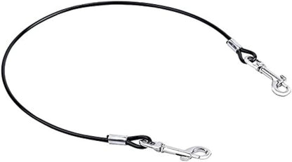 Mogoko Pet Dog Car Seat Belt Restraint, Coated Stainless Steel Chew Proof Dog Vehicle Safety Tether Cable, Double Clip No-Chew Pet Car Leash Lead-16 Inch Black - Image 9