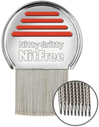 Nitty Gritty NitFree Comb showing patented micro-spiral grooved teeth for egg removal.