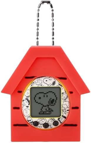 Bandai Peanuts digital pet keychain showing the miniature LCD pixel screen detail