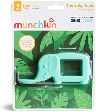 Side view of the flexible food grade silicone construction of the infant teether tool.