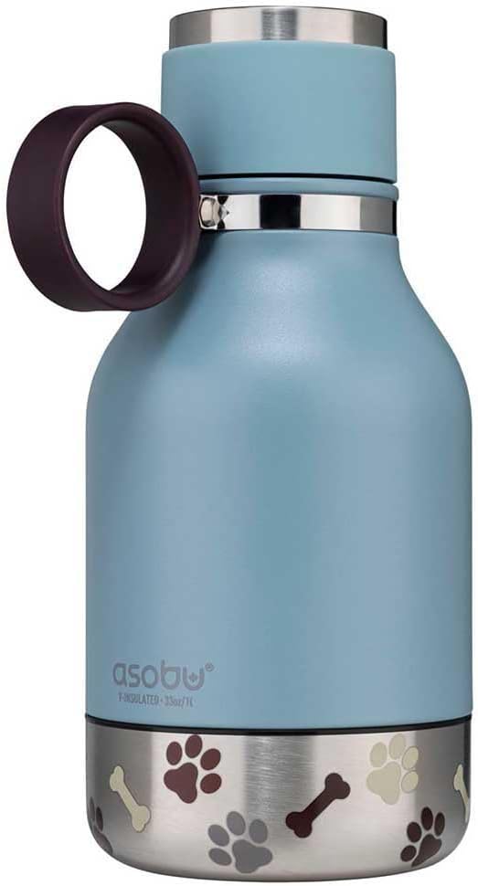 Asobu Buddy Bottle a Stainless Steel Insulated Water Bottle for with Removable Dog Water Bowl and Dog Food and Treat Storage Bowl (Midnight Marble, 37 oz Water Bottle with Bowl) - Image 11