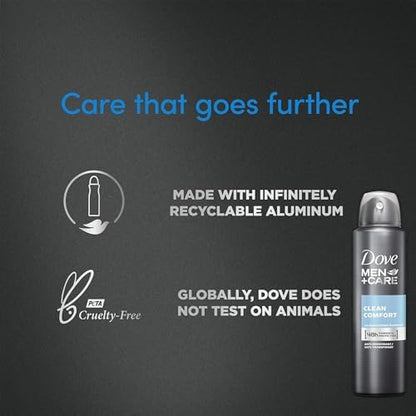 Dove Men Care Clean Comfort five ounce multipack aerosol spray showcasing premium imported grooming supplies for Indian men