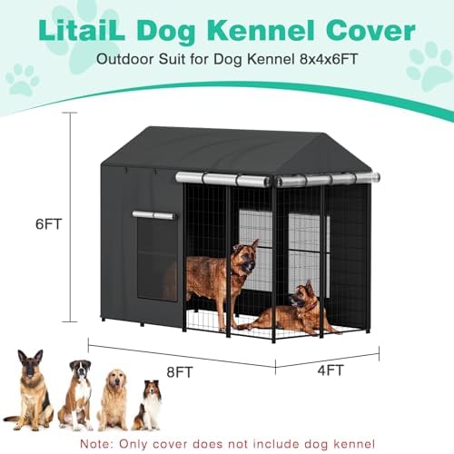 LitaiL dog kennel cover with unzipped side doors for easy pet access