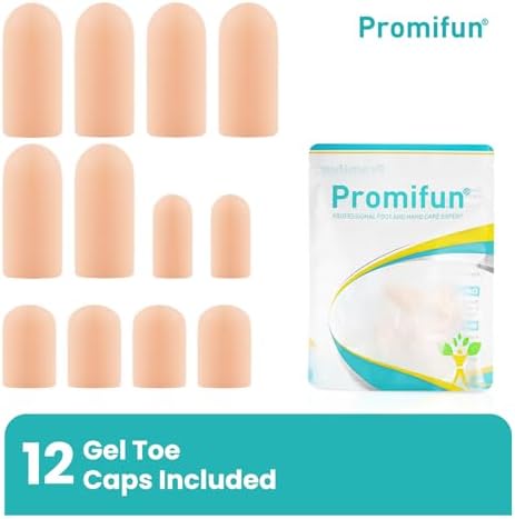 Promifun medical grade silicone toe sleeves in multi size assortment