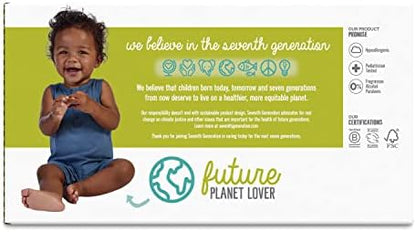 Seventh Generation thick and strong unscented baby wipes individual pack with snap seal lid.