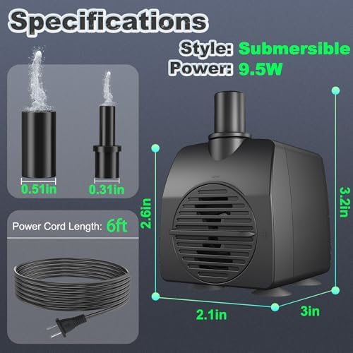 SongLong aquarium pump displayed inside a retail box package