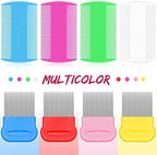 Full collection of eight multicolored lice and flea combs for home use.