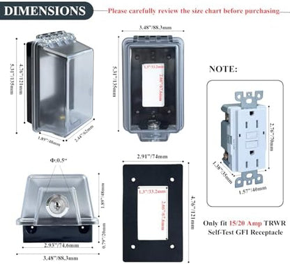 Pilispark outlet cover box showing internal space for power adapters