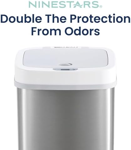 Ninestars automatic touchless diaper trash can angled profile