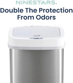 Ninestars automatic touchless diaper trash can angled profile