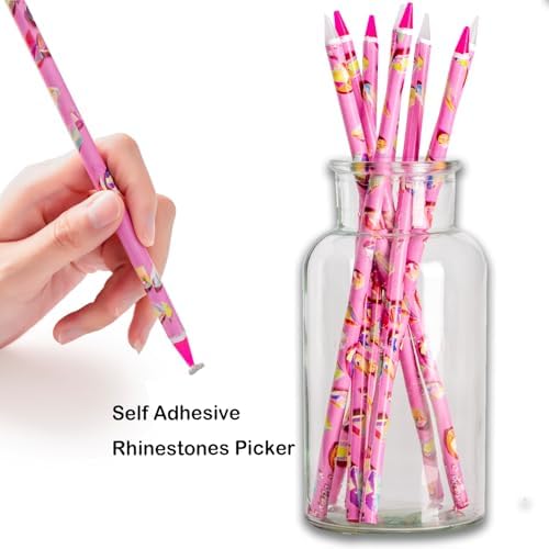 Haozher wax pencil picking up a small nail art crystal
