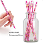 Haozher wax pencil picking up a small nail art crystal