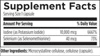 Designs For Health Iodine Synergy supplement facts nutritional label panel