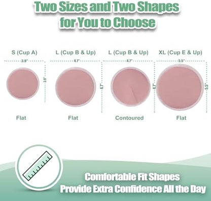 Wegreeco nursing pads showing contoured shape and 4.7 inch size