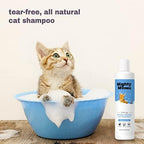 Sulfate and paraben free soothing cat wash bottle on white background