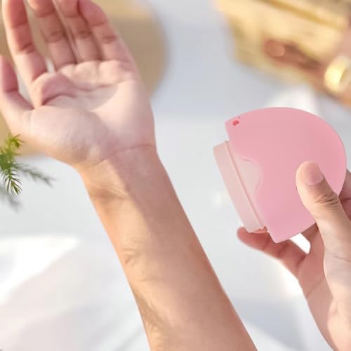 Top view of portable sunscreen applicator set with cap off